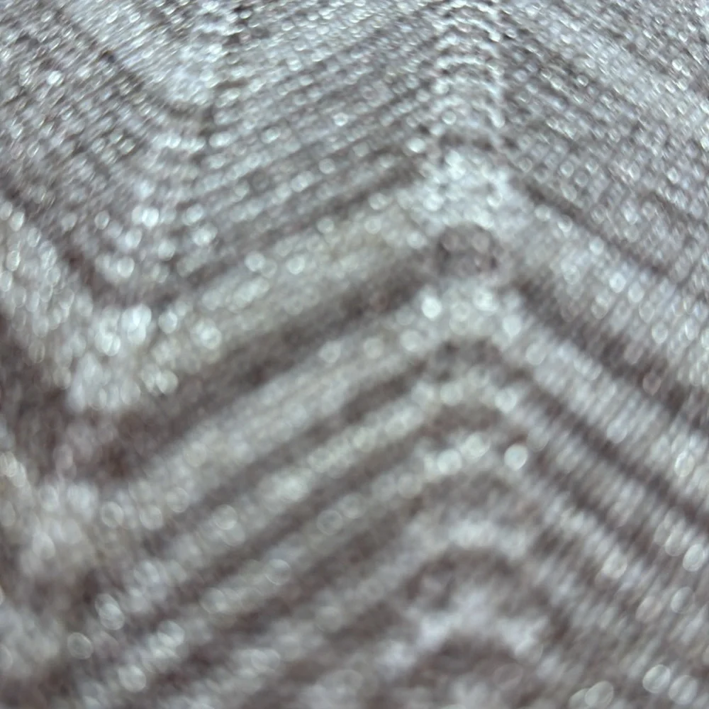 Express Chevron Metallic Knit Bodycon Dress Tan Cream Silver XS Party Night Out - Picture 9 of 14